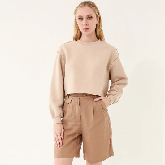 Cropped and Cozy Boyfriend Sweatshirt